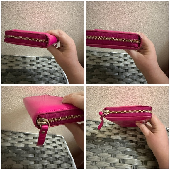 Kate Spade New York Pink Patent Leather Zip Around Wallet - Picture 14 of 16